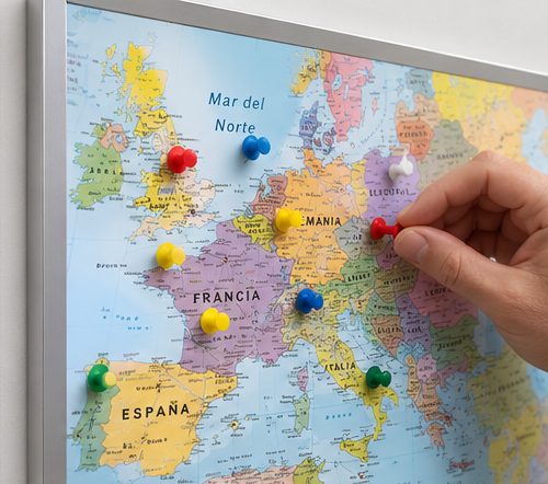 Mappa magnetica incorniciata · 92 cm