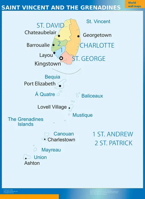 Mappa murale: Saint Vincent e Grenadine