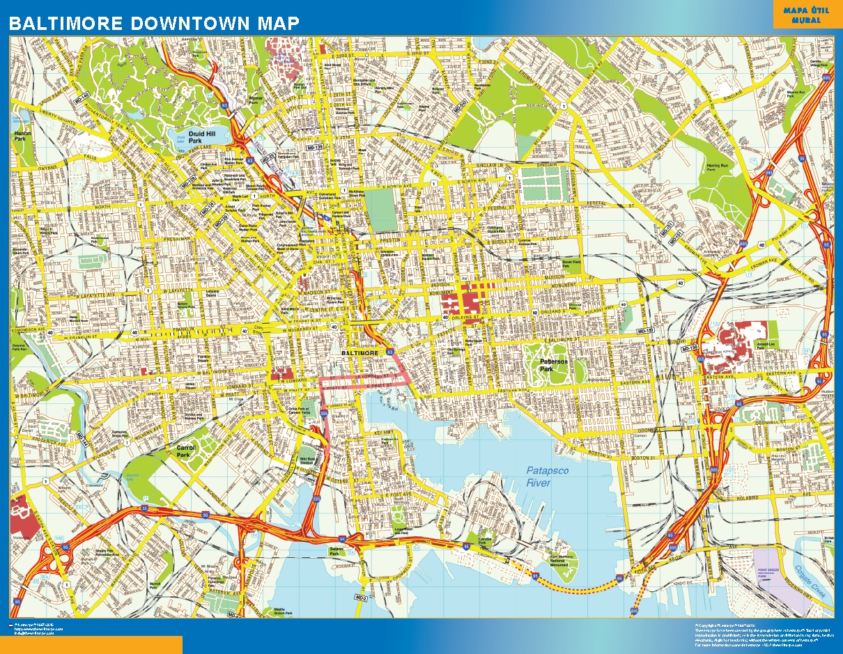 Baltimore downtown mappa | Mappe mondo Netmaps
