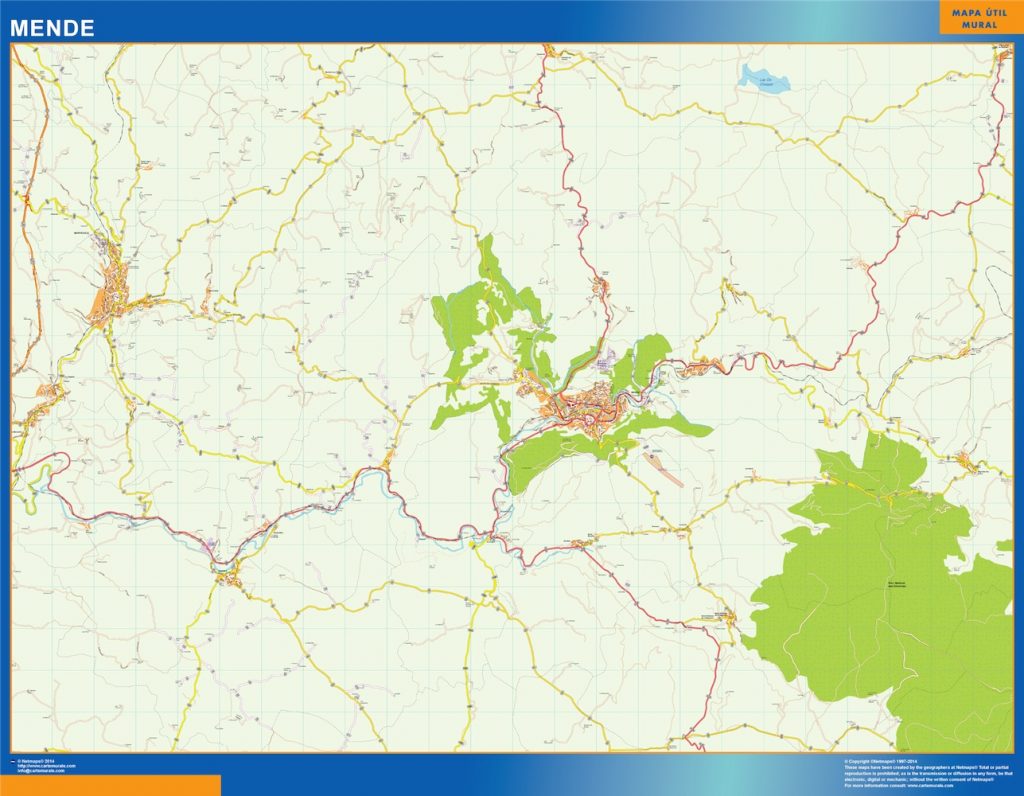 Mappa di Mende, Francia Mappa di Mende, Francia
