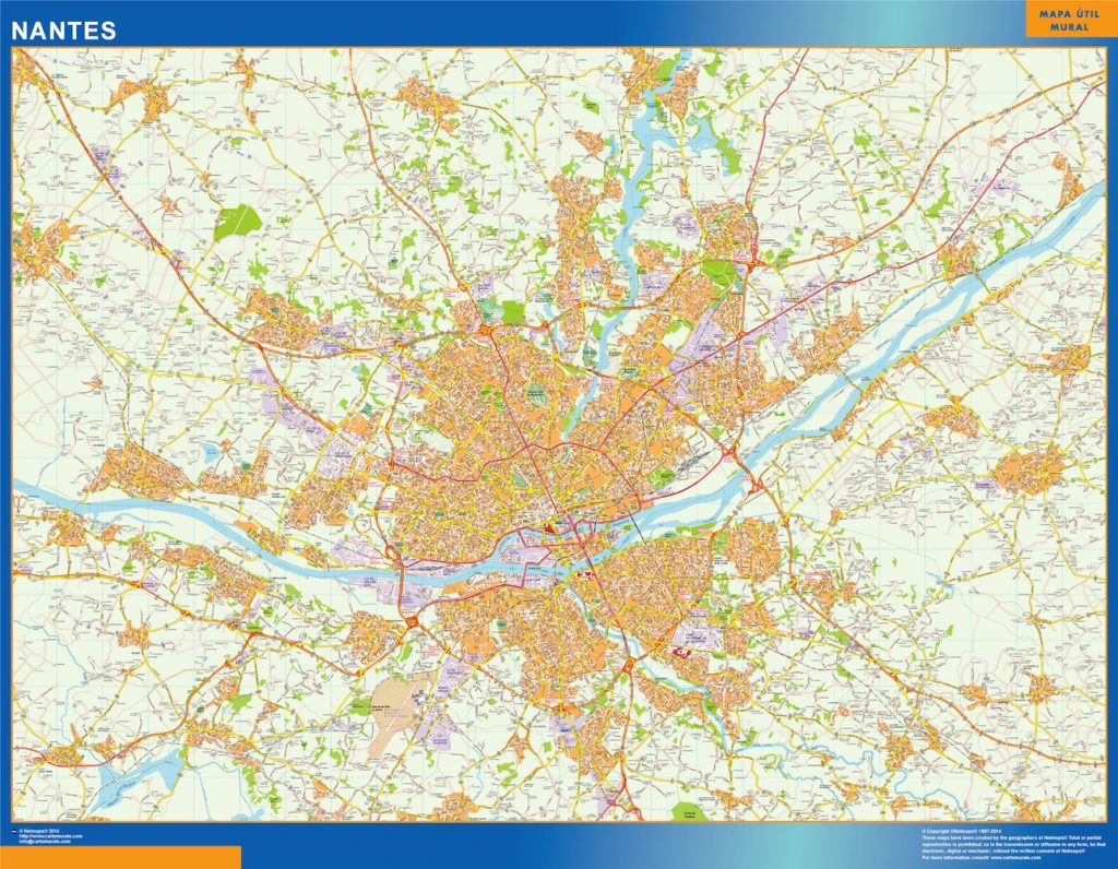 Mappa di Nantes, Francia Mappa di Nantes, Francia