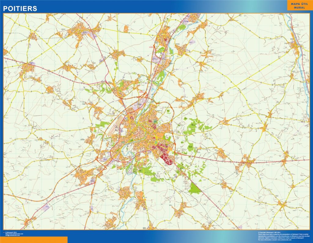 Mappa di Poitiers, Francia Mappa di Poitiers, Francia