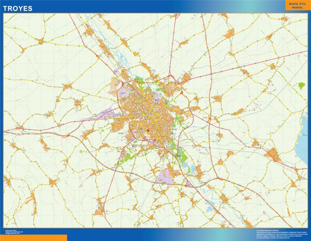 Mappa di Troyes, Francia Mappa di Troyes, Francia