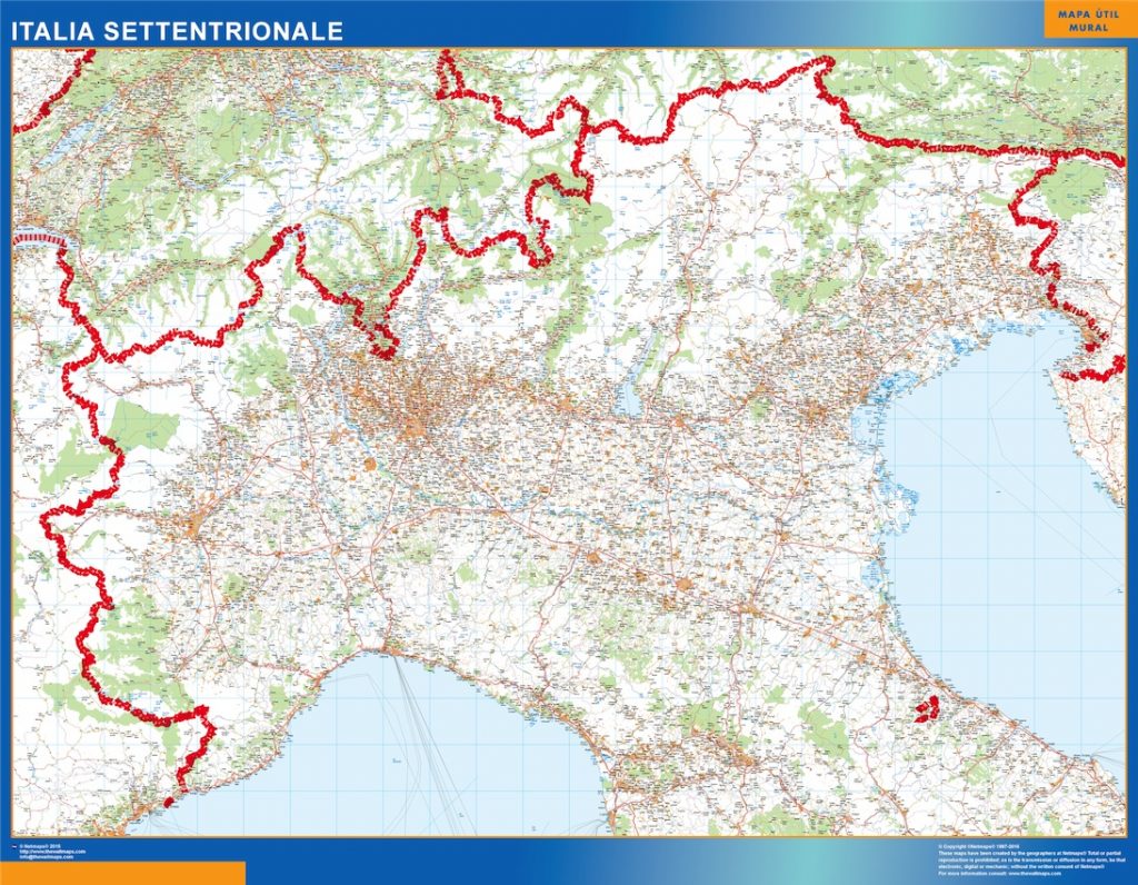Strade mappa Italia North